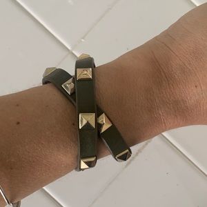 Stella & Dot leather double wrap bracelet